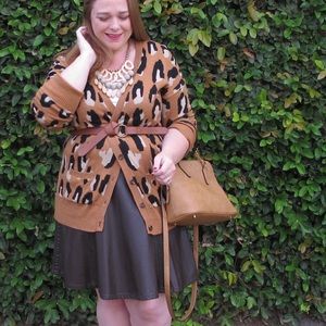 Faux Leather Skater Skirt